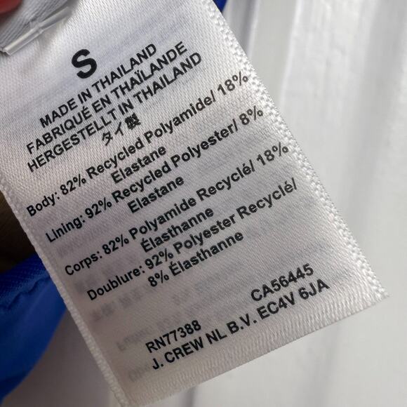 J Crew Heritage Scoop Neck Bikini Top Harbor View Blue Minimal Swim Pool NWT - Picture 4 of 5